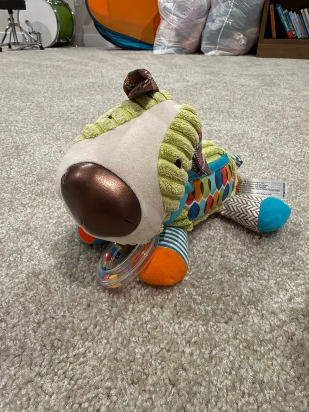 Infantino Colorful Plush Activity Toy Set - Green, Yellow, Blue, Orange, Red - Picture 2 of 5